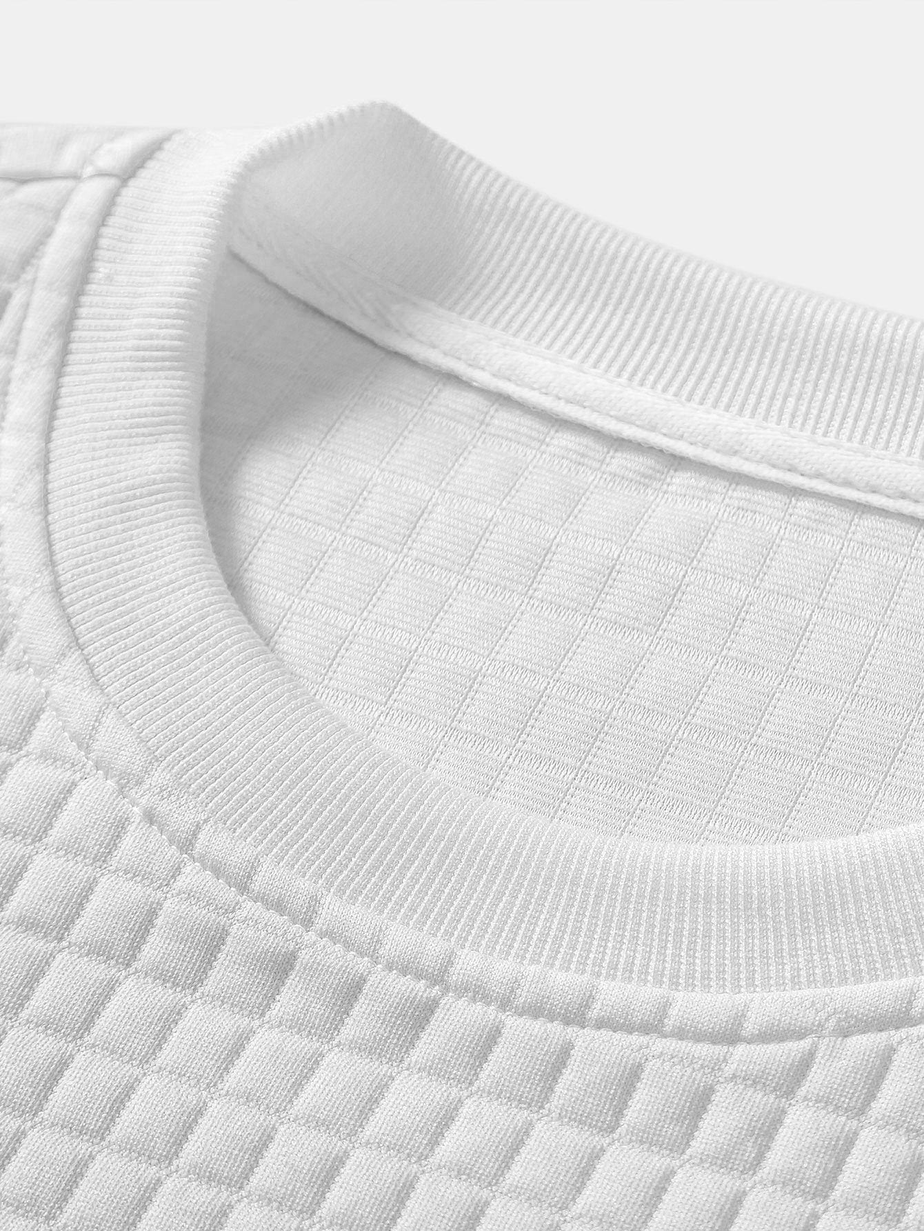 T-shirt oversize en maille gaufrée – Streetwear décontracté pour homme