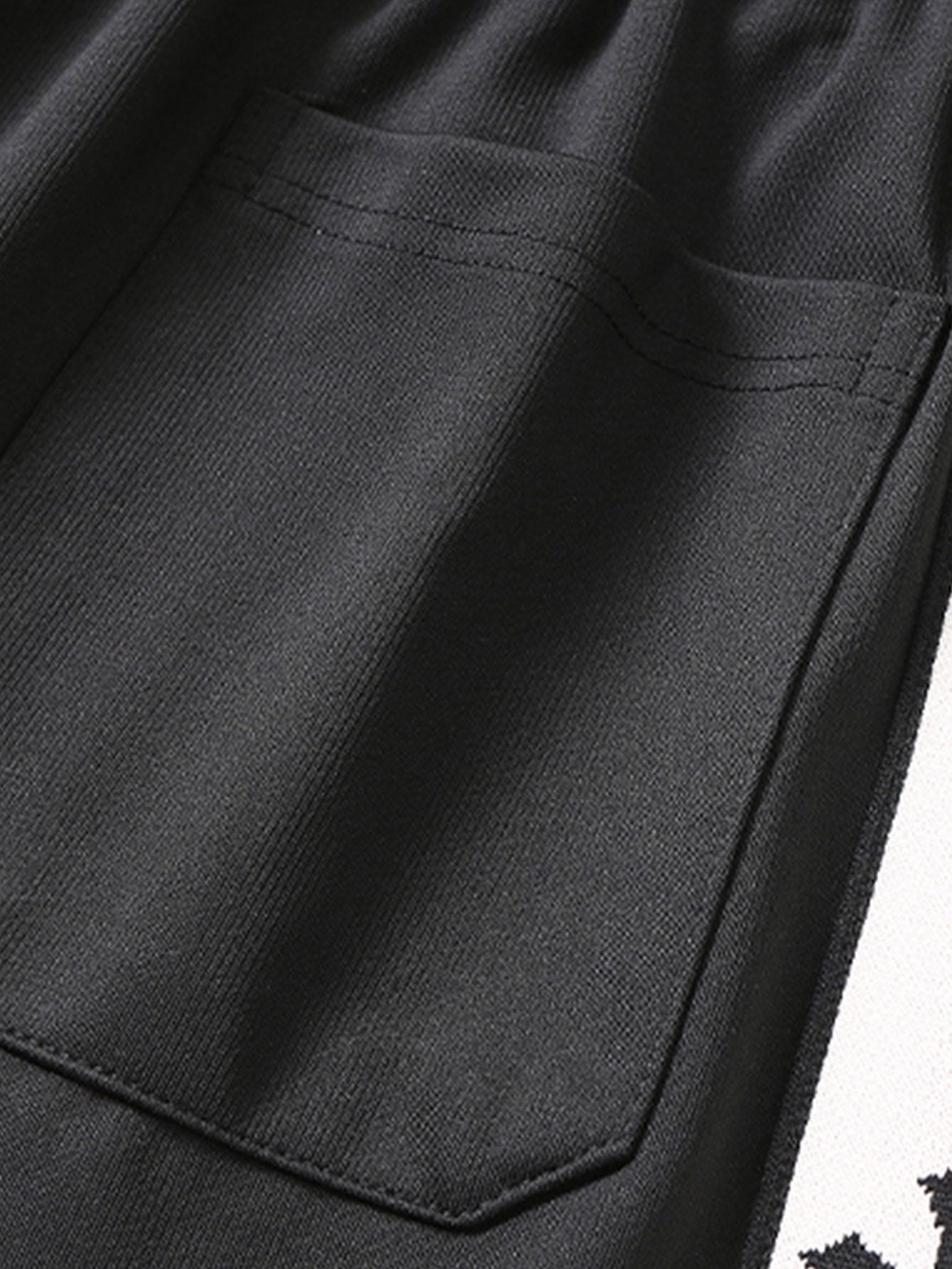 Pantalon coupe droite à rayures croisées et coupe décontractée