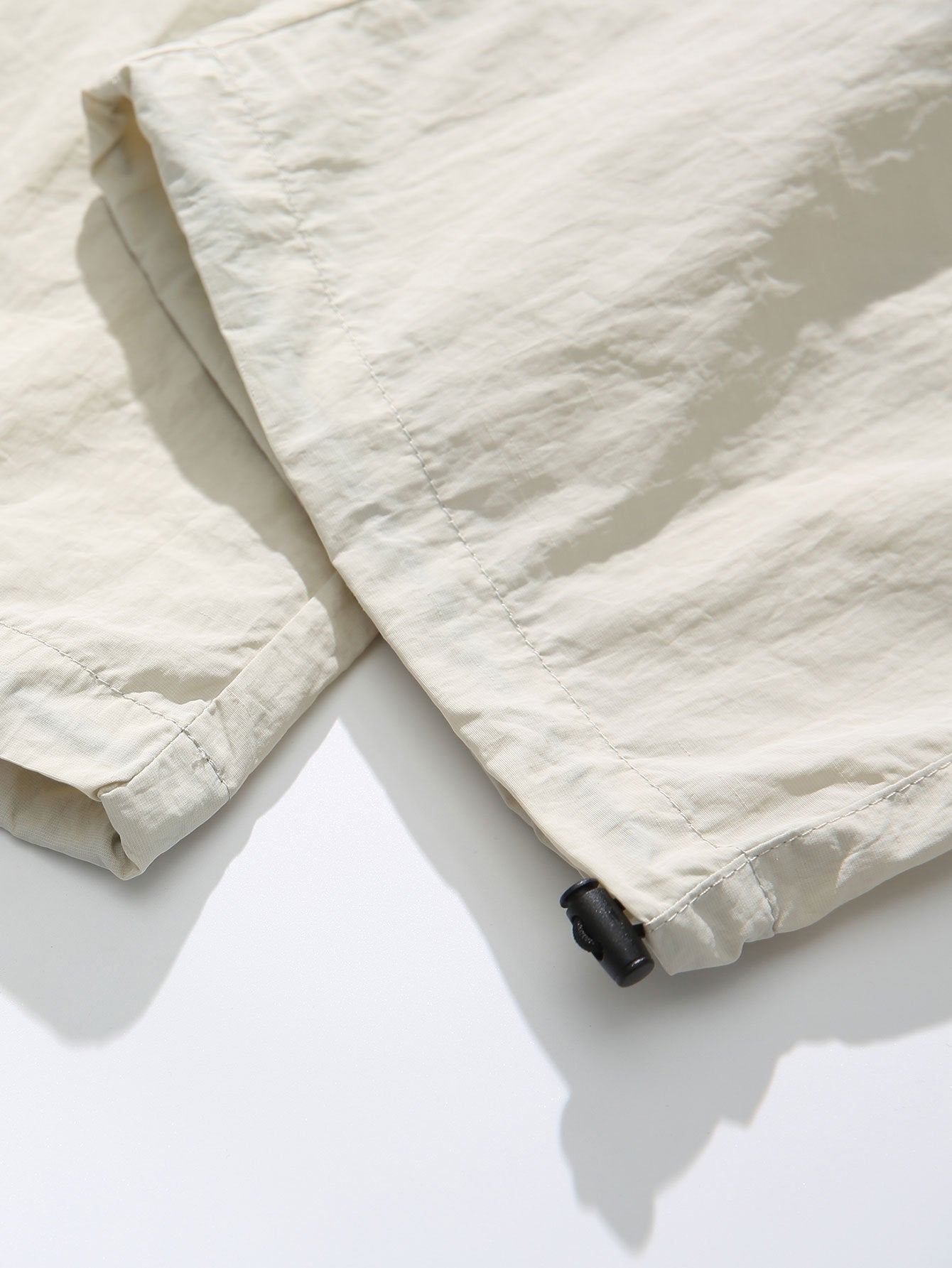 Pantalon droit parachute à taille élastique avec cordon de serrage pour homme