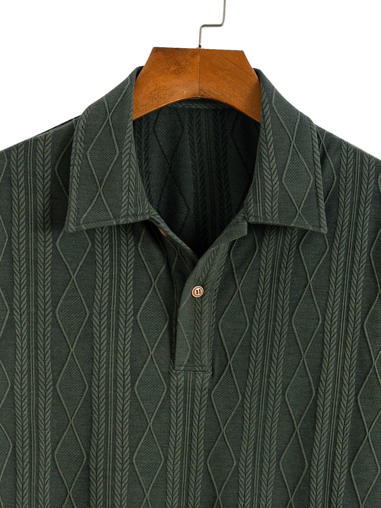 Polo en jacquard géométrique tricoté – Vêtements d'été décontractés pour hommes