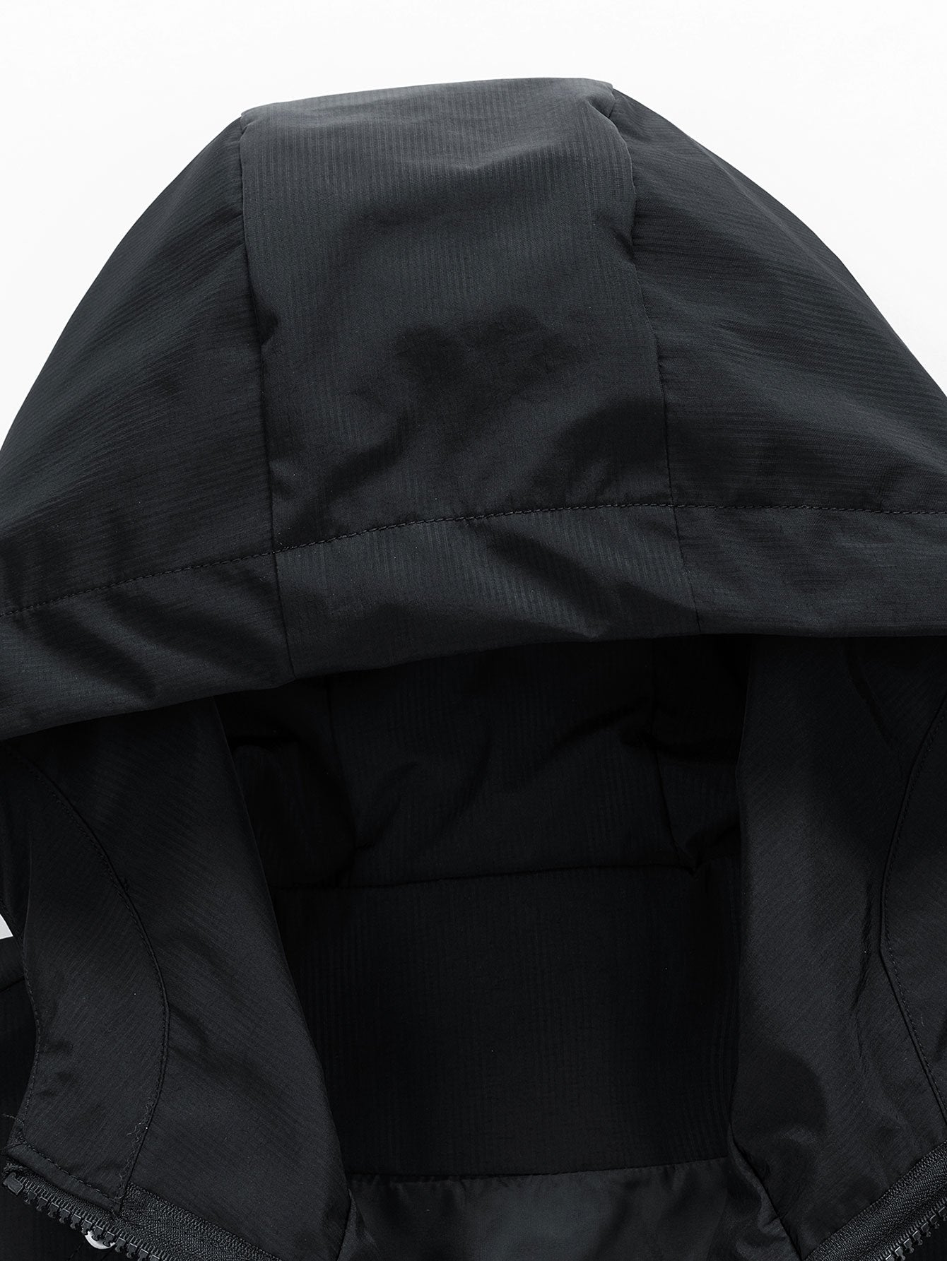 Coupe-vent à capuche léger en nylon avec fermeture éclair quart de tour pour homme