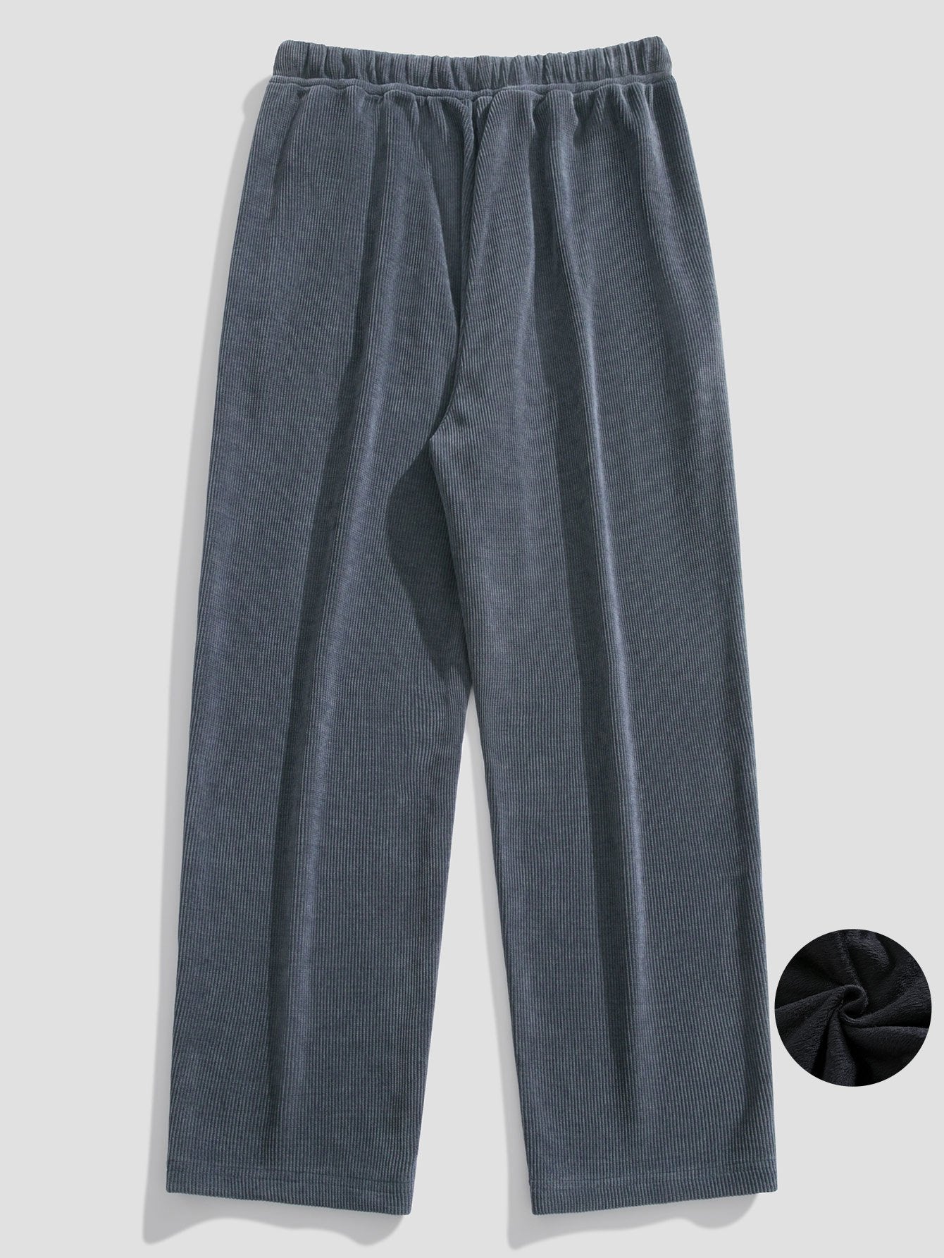 Pantalon élégant en velours côtelé à jambe droite doublé polaire pour homme