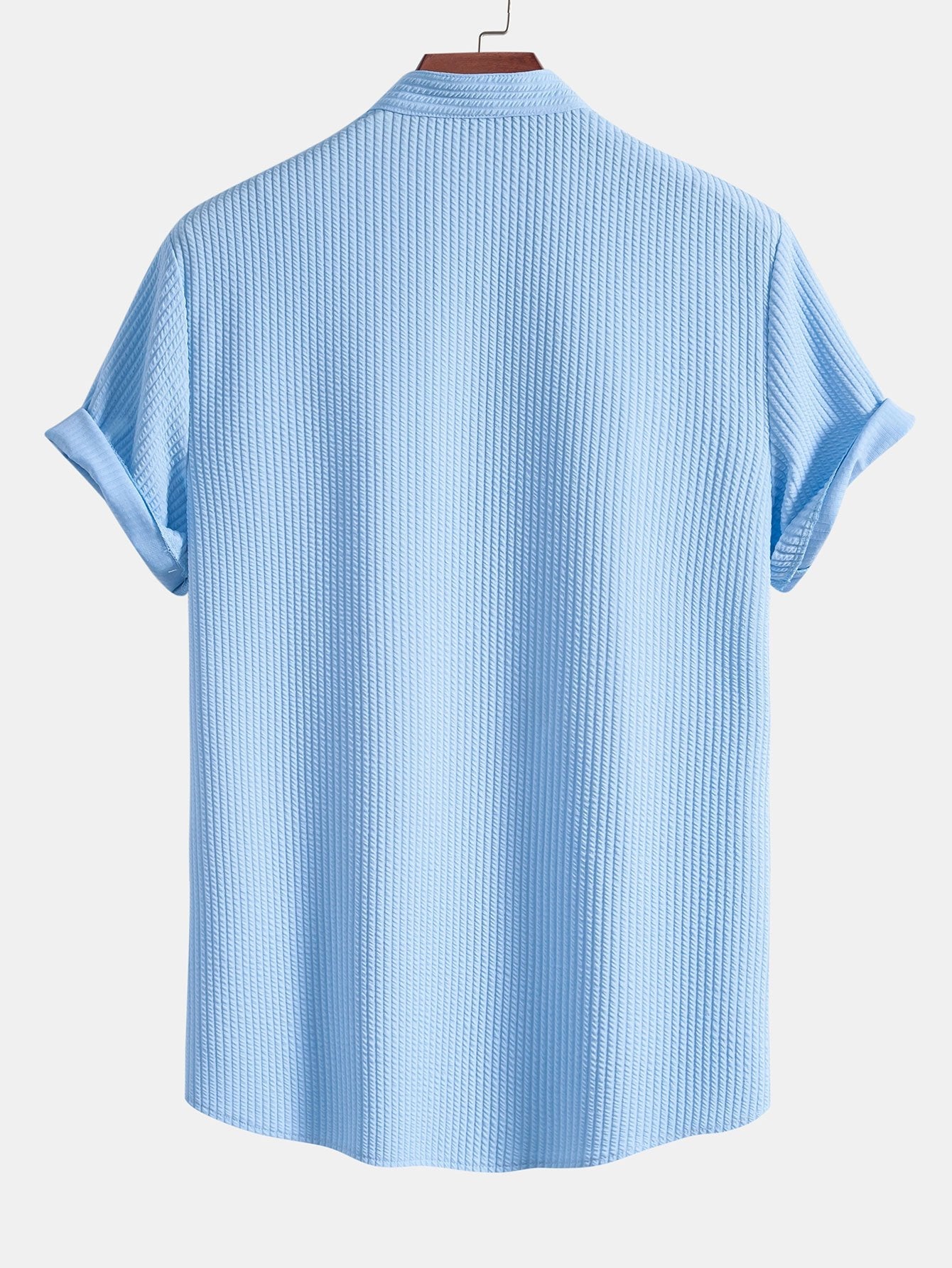 Côtelé coupe ajustée chemise à col montant et short à cordon de serrage deux ensembles