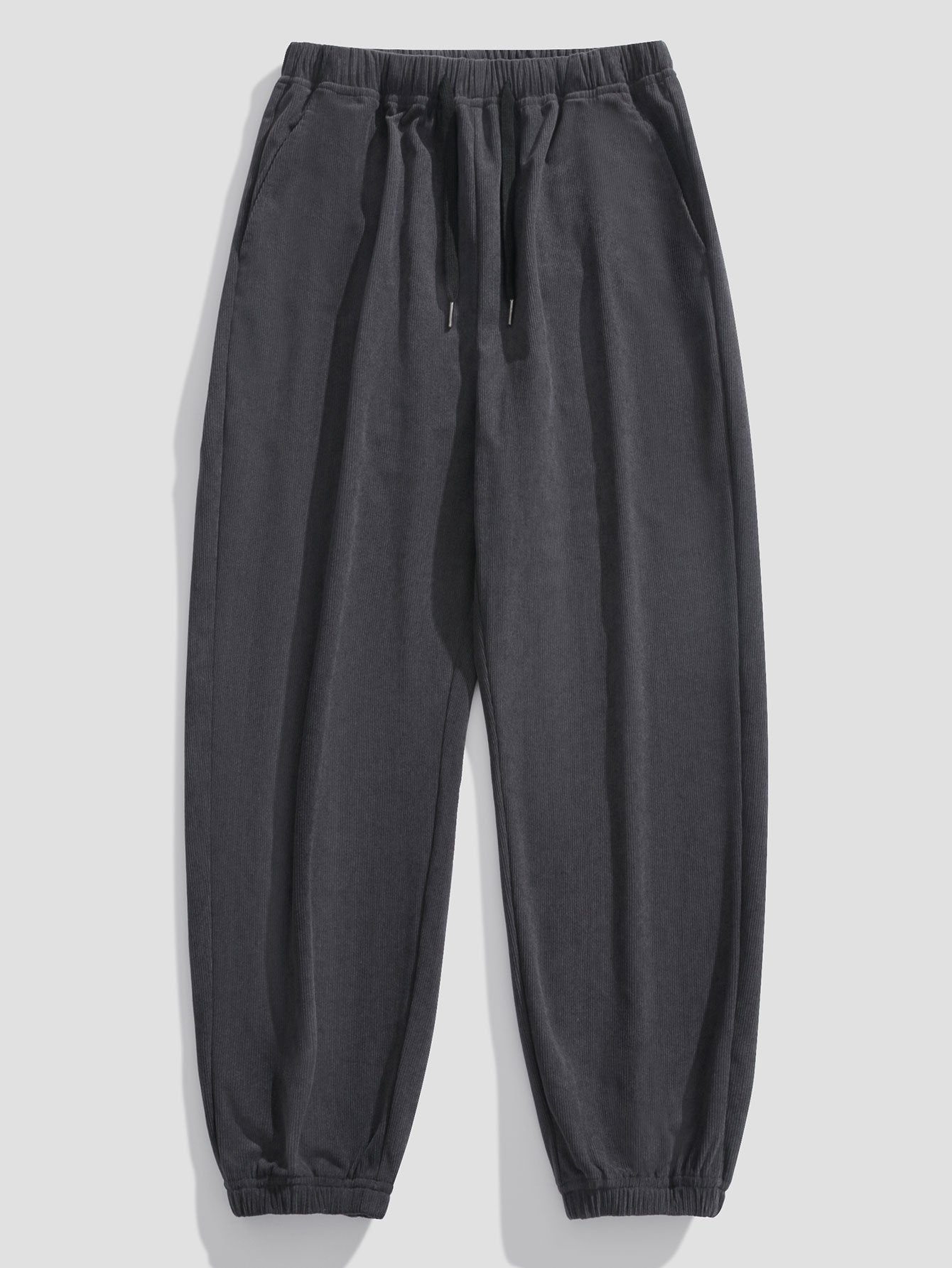 Pantalon de survêtement en velours côtelé avec cordon de serrage pour homme