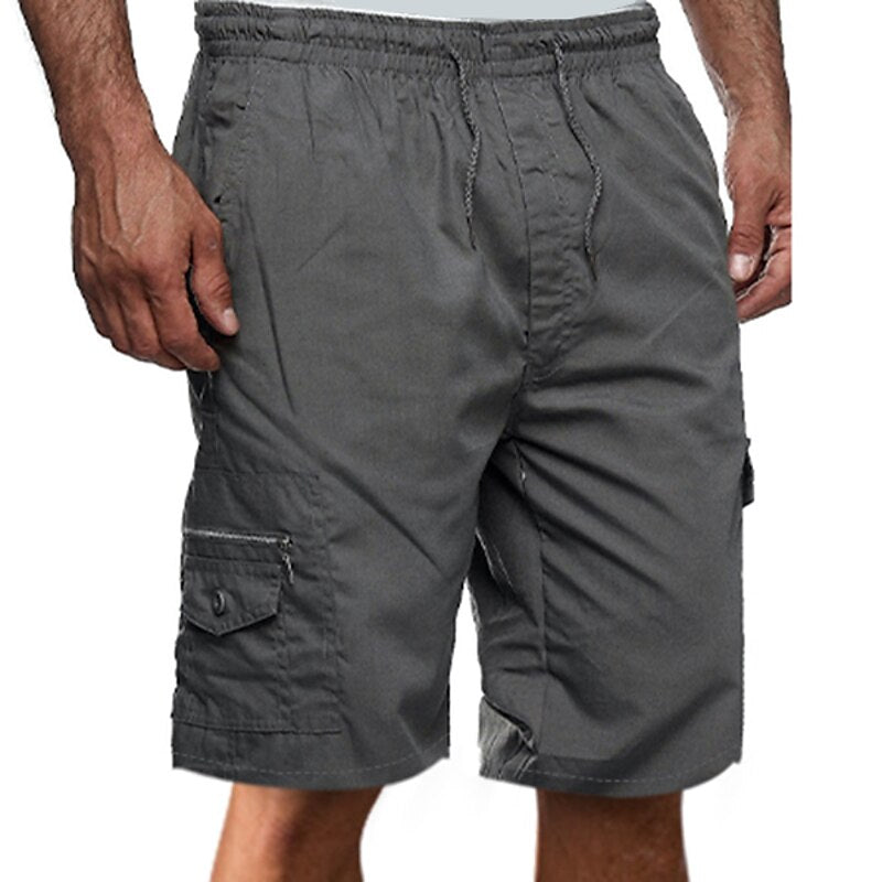 Short décontracté à cordon de serrage pour homme – Poches zippées en coton