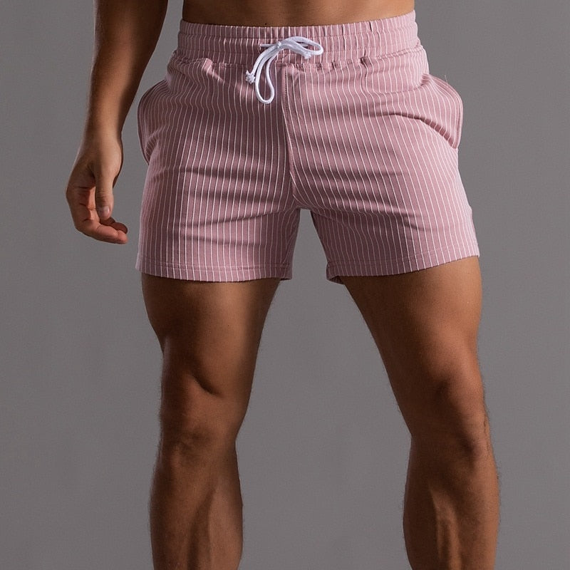 Shorts courts avec taille élastique et cordon pour sport et détente pour hommes