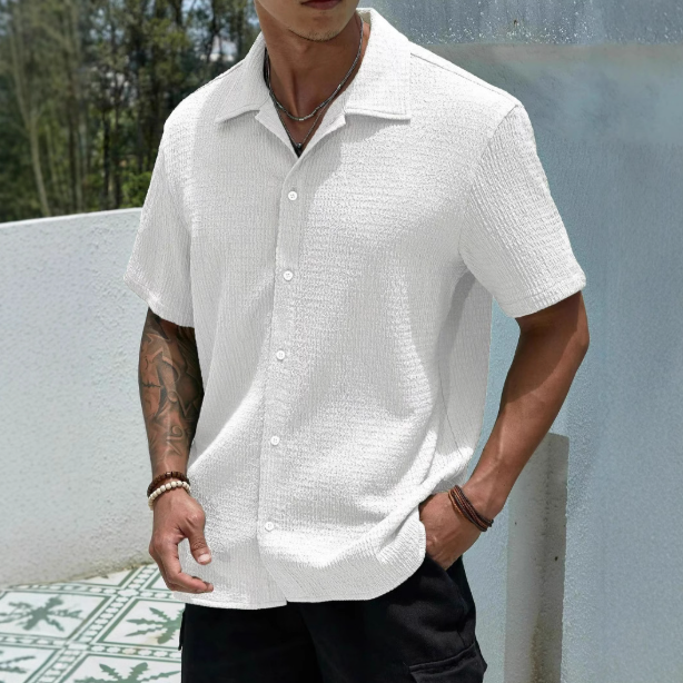 Chemise Casual à Manches Courtes pour Homme – Style Léger Boutonné