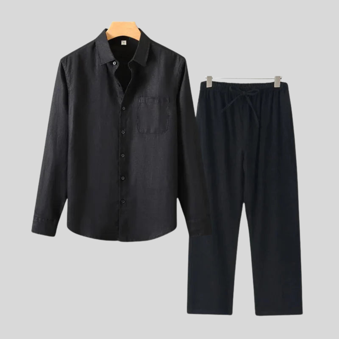 Chemise longue en lin de luxe – Respirante et coupe oversize pour homme