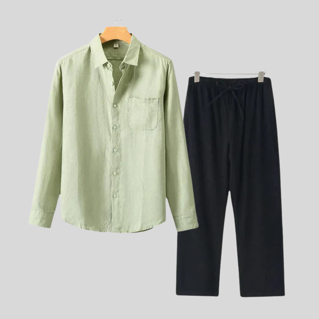 Chemise longue en lin de luxe – Respirante et coupe oversize pour homme