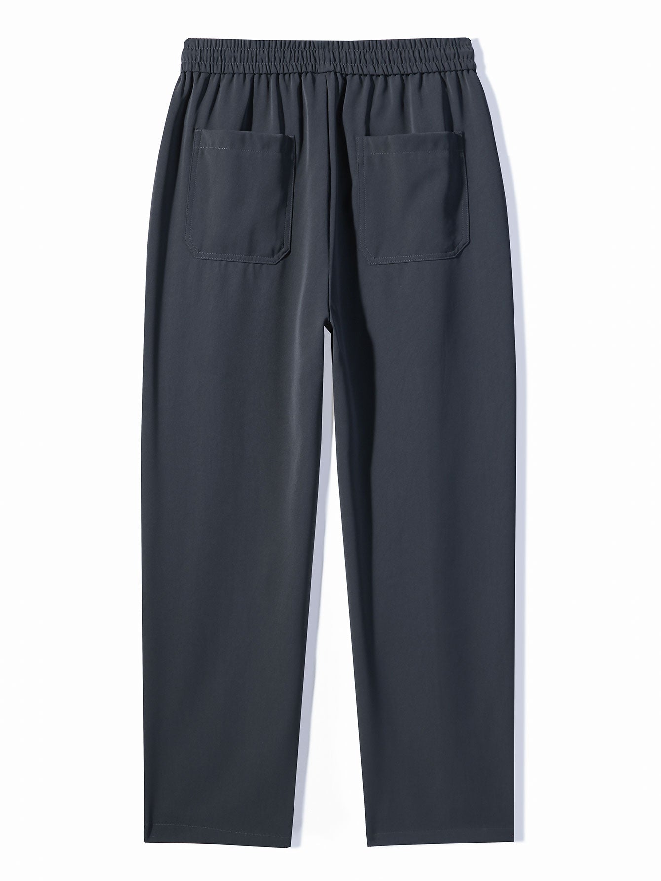 Pantalon droit élégant à simple pli et cordon de serrage pour homme