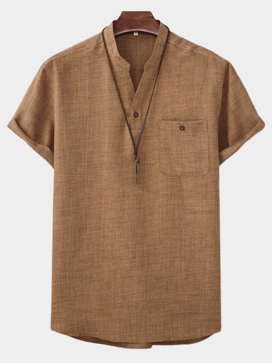 Chemise ample en lin avec poche – Streetwear léger pour homme