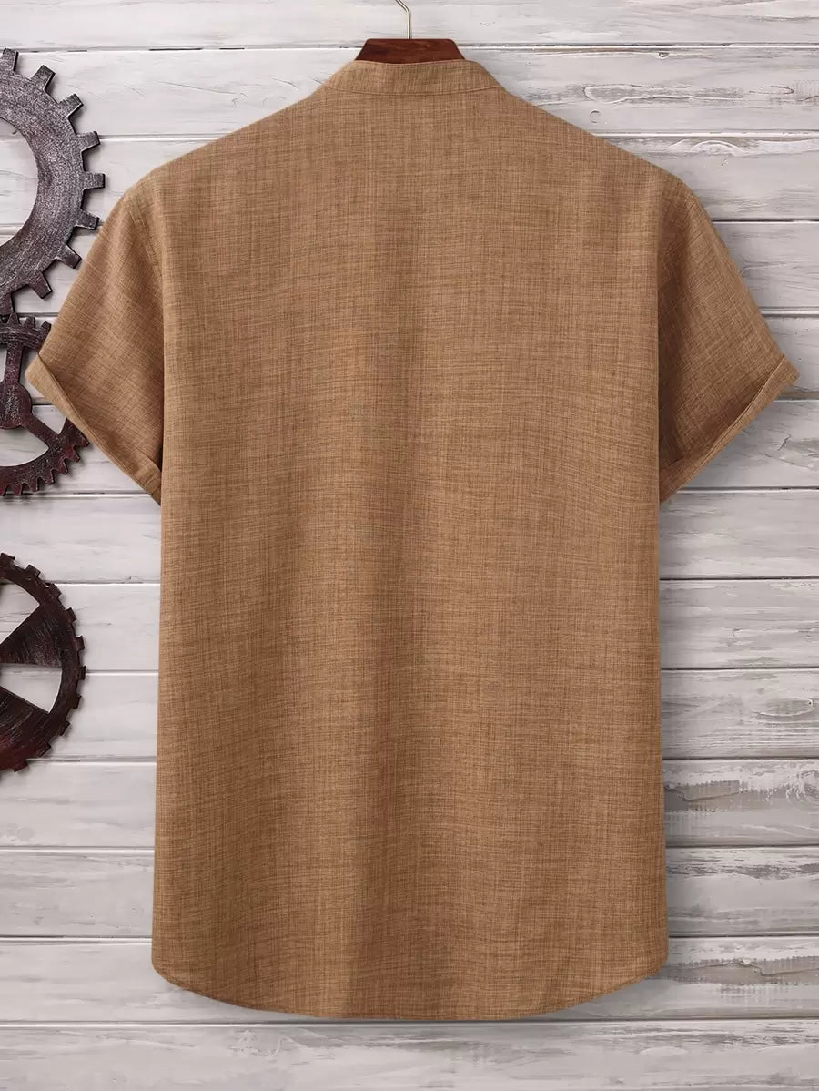 Chemise ample en lin avec poche – Streetwear léger pour homme
