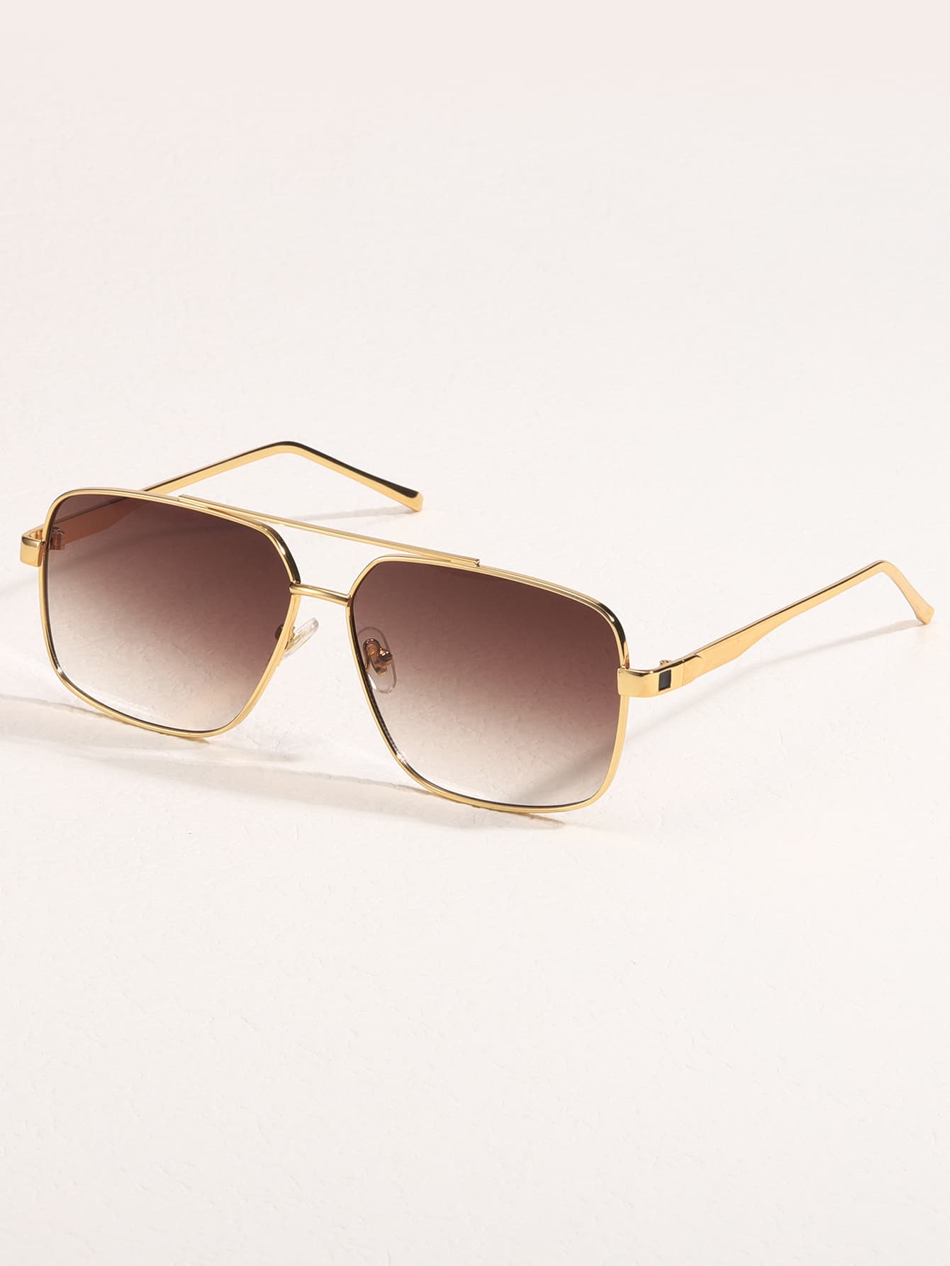 Lunettes de soleil à monture carrée multicolore en métal, style vintage pour homme