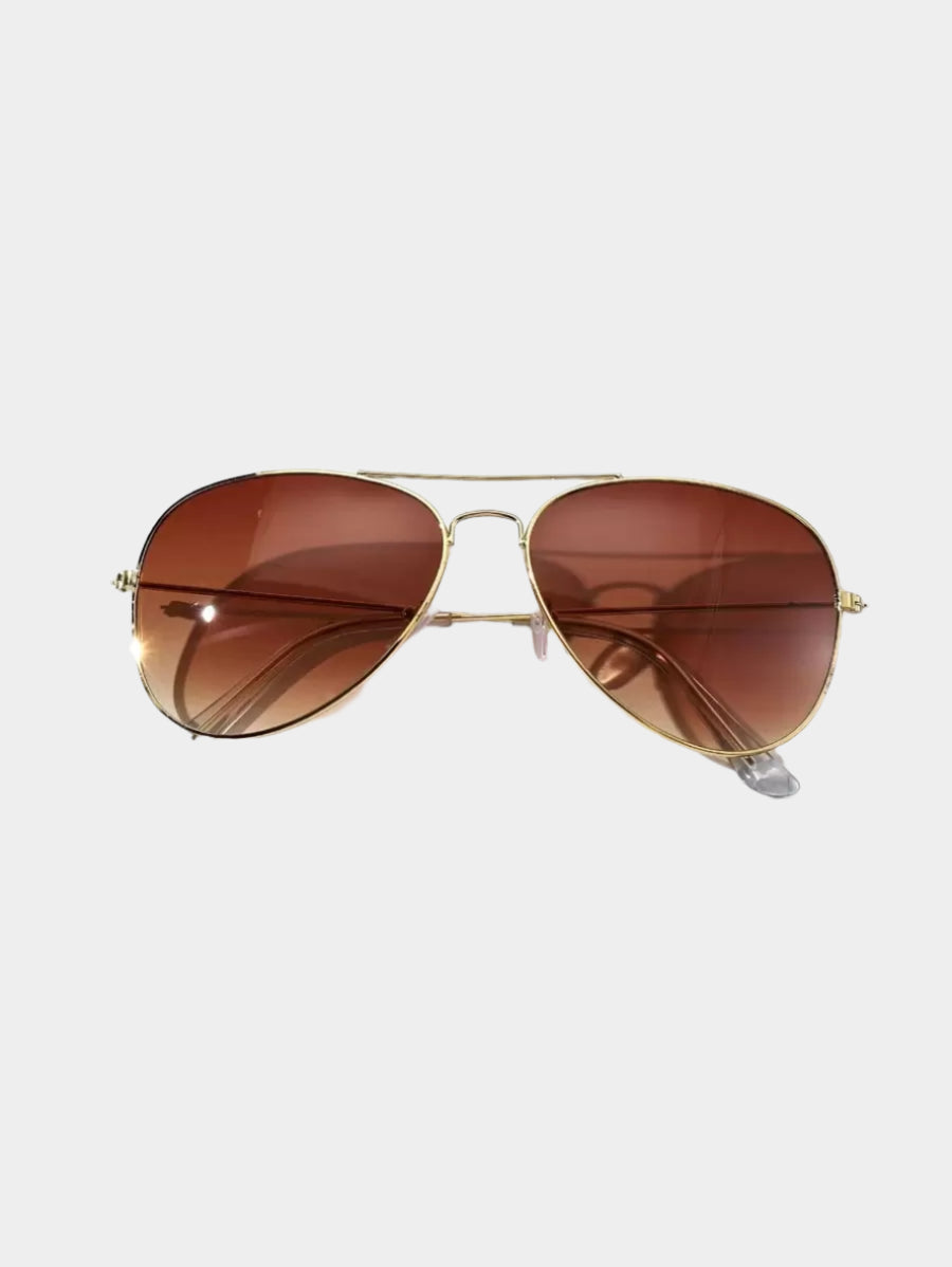 Lunettes de soleil rétro à double pont en métal – Style denim western des années 90