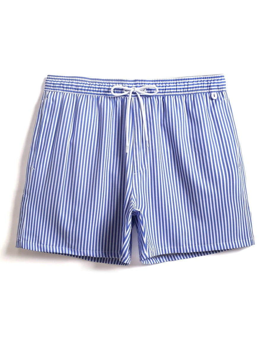 Short décontracté à taille élastique et rayures – Short à cordon pour homme