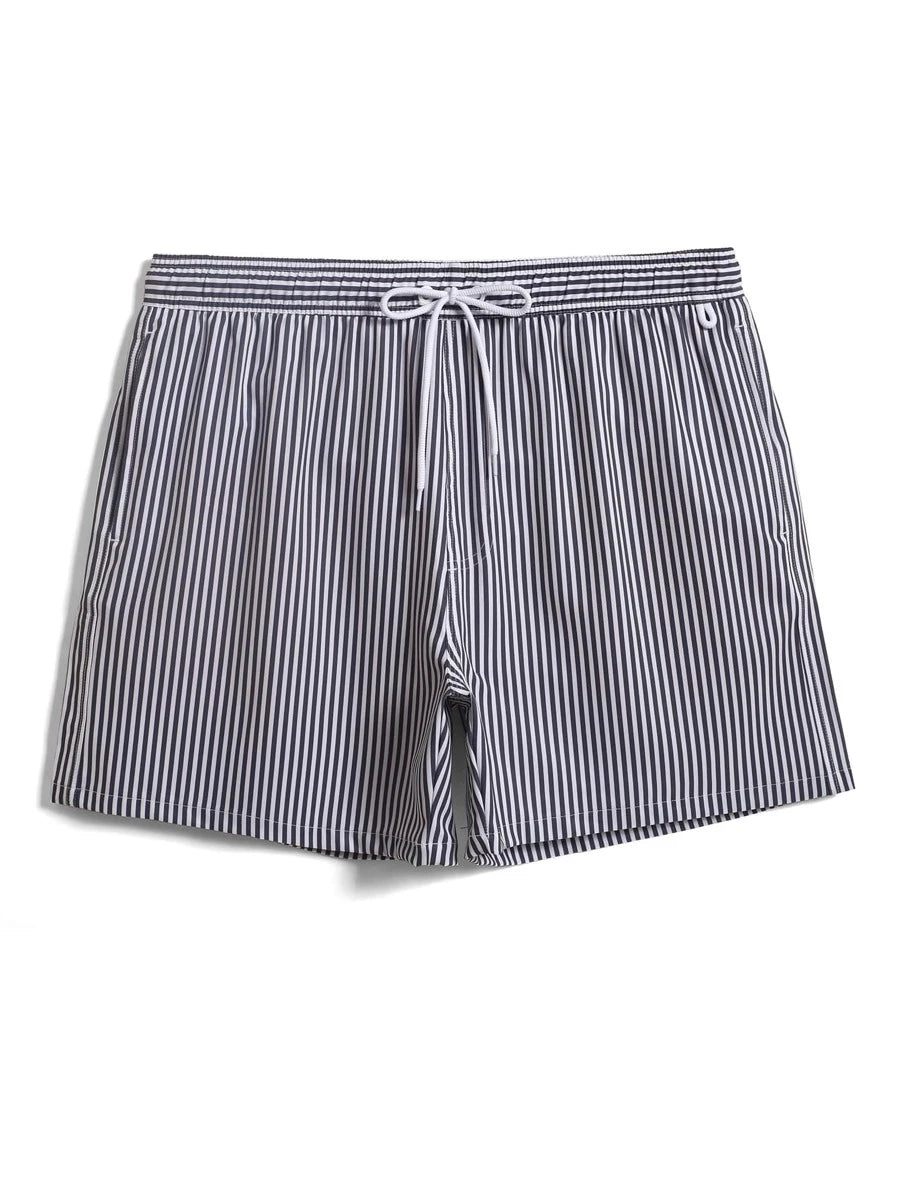 Short décontracté à taille élastique et rayures – Short à cordon pour homme
