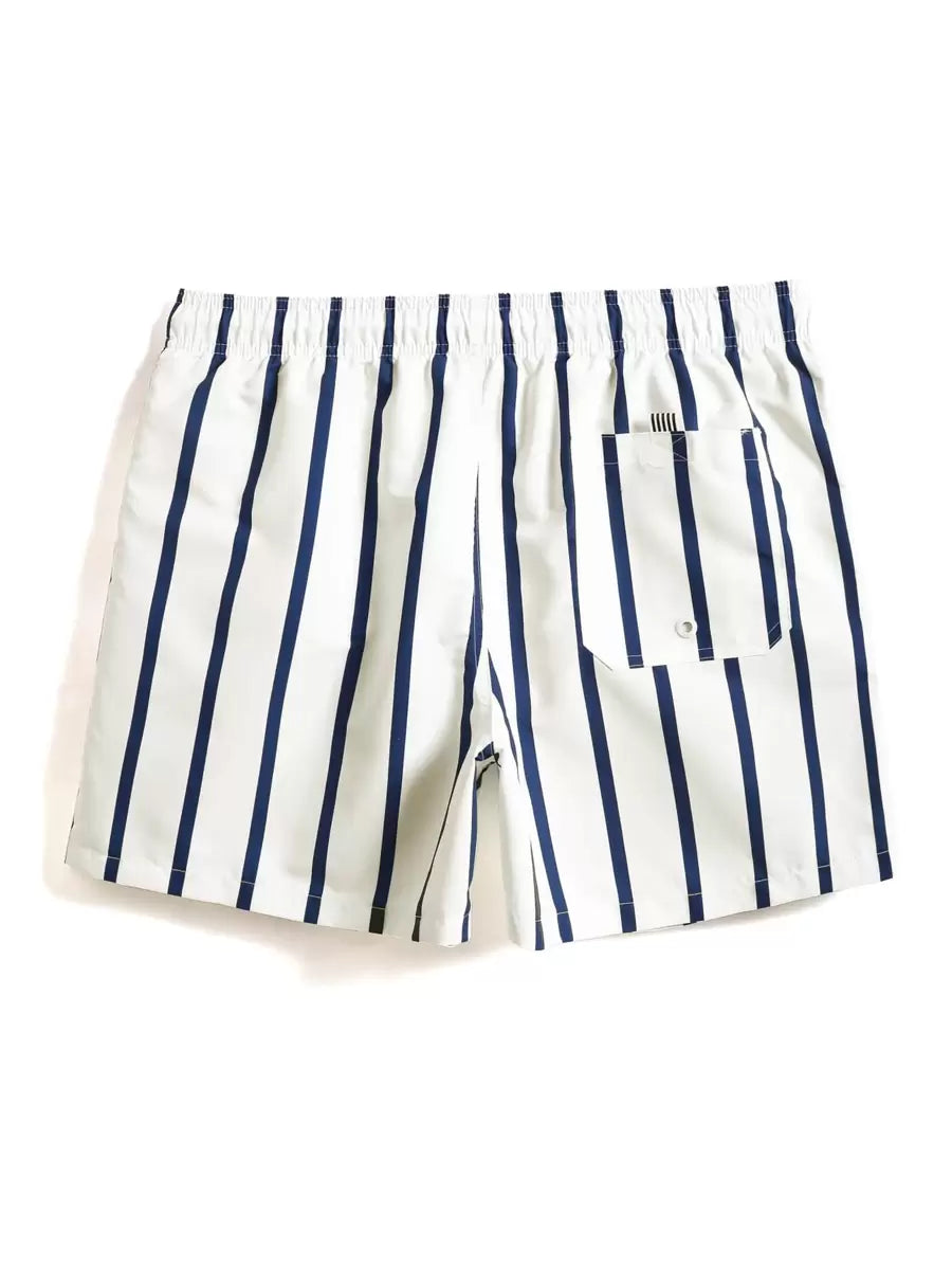 Short décontracté à rayures et taille élastique – Short à séchage rapide pour homme
