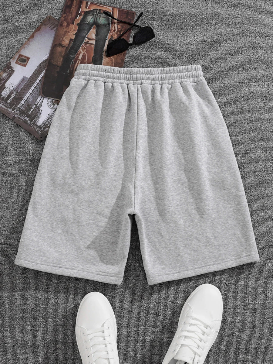 Short décontracté en polaire avec cordon de serrage – Taille élastique pour homme