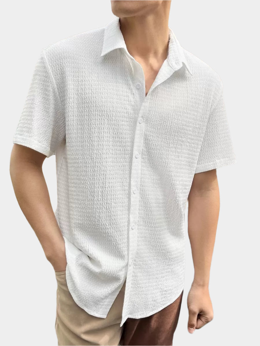 Chemise boutonnée à épaules tombantes coupe régulière pour homme