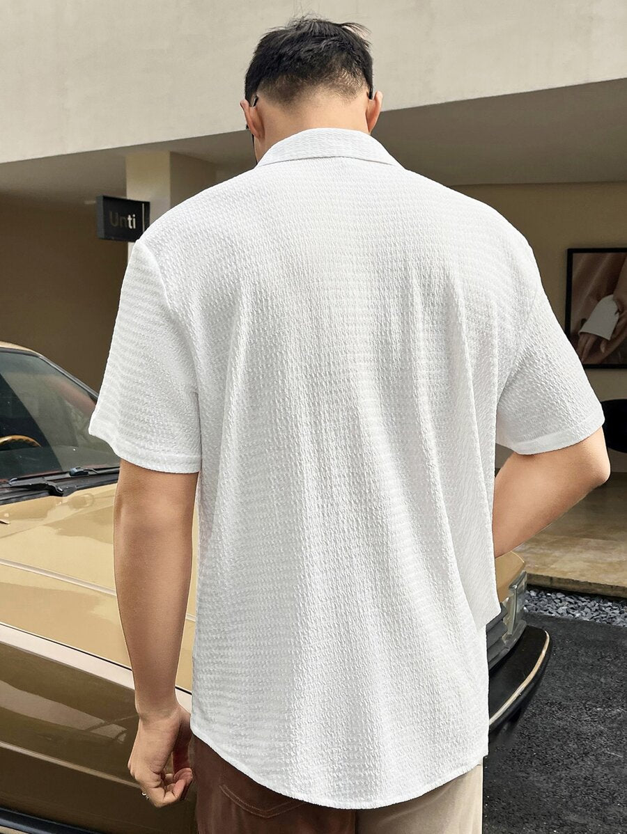 Chemise boutonnée à épaules tombantes coupe régulière pour homme