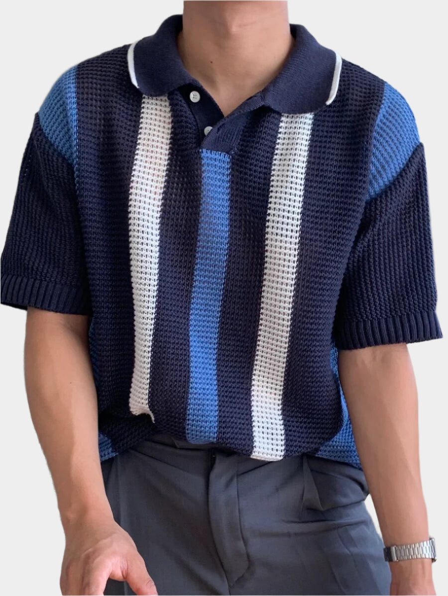 Chemises au crochet homme polo col classique tricoté tendance