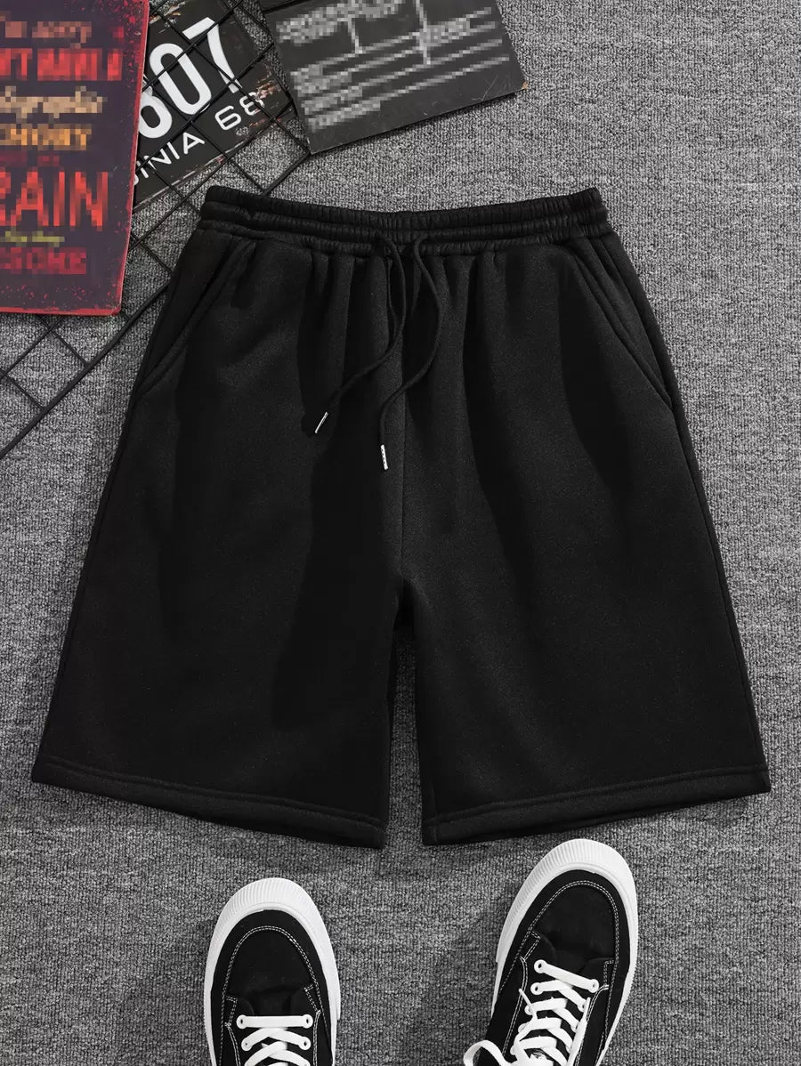 Short décontracté en polaire avec cordon de serrage – Taille élastique pour homme