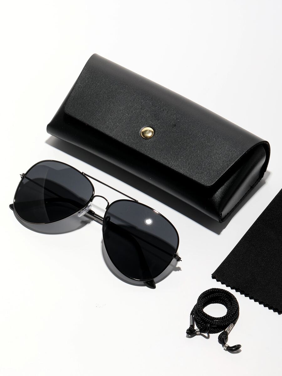 Lunettes de soleil rétro à double pont en métal – Style denim western des années 90