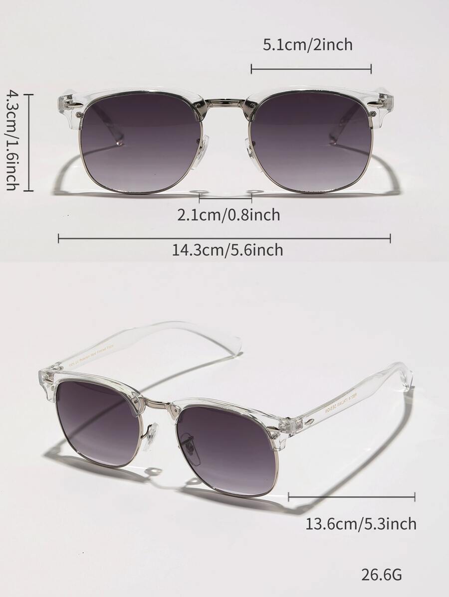 Lunettes de soleil à monture métallique avec verres réfléchissants dégradés