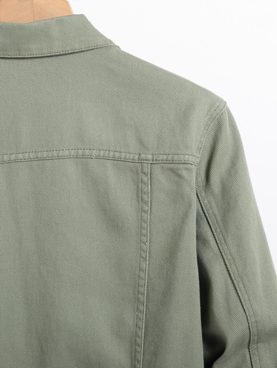 Chemise en jean décontractée unie avec poche à rabat pour homme