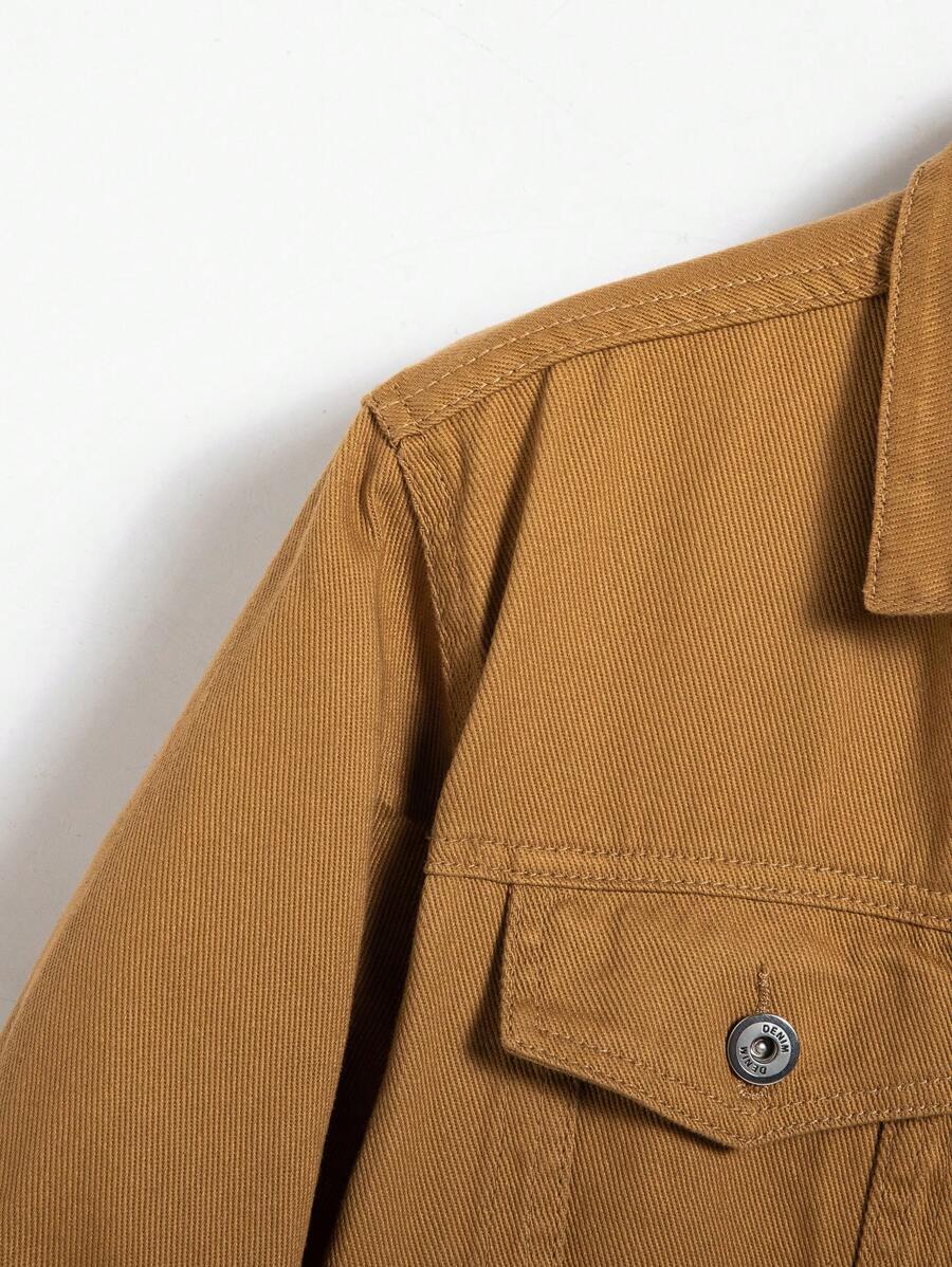Chemise en jean classique avec poche à rabat et manches longues pour homme