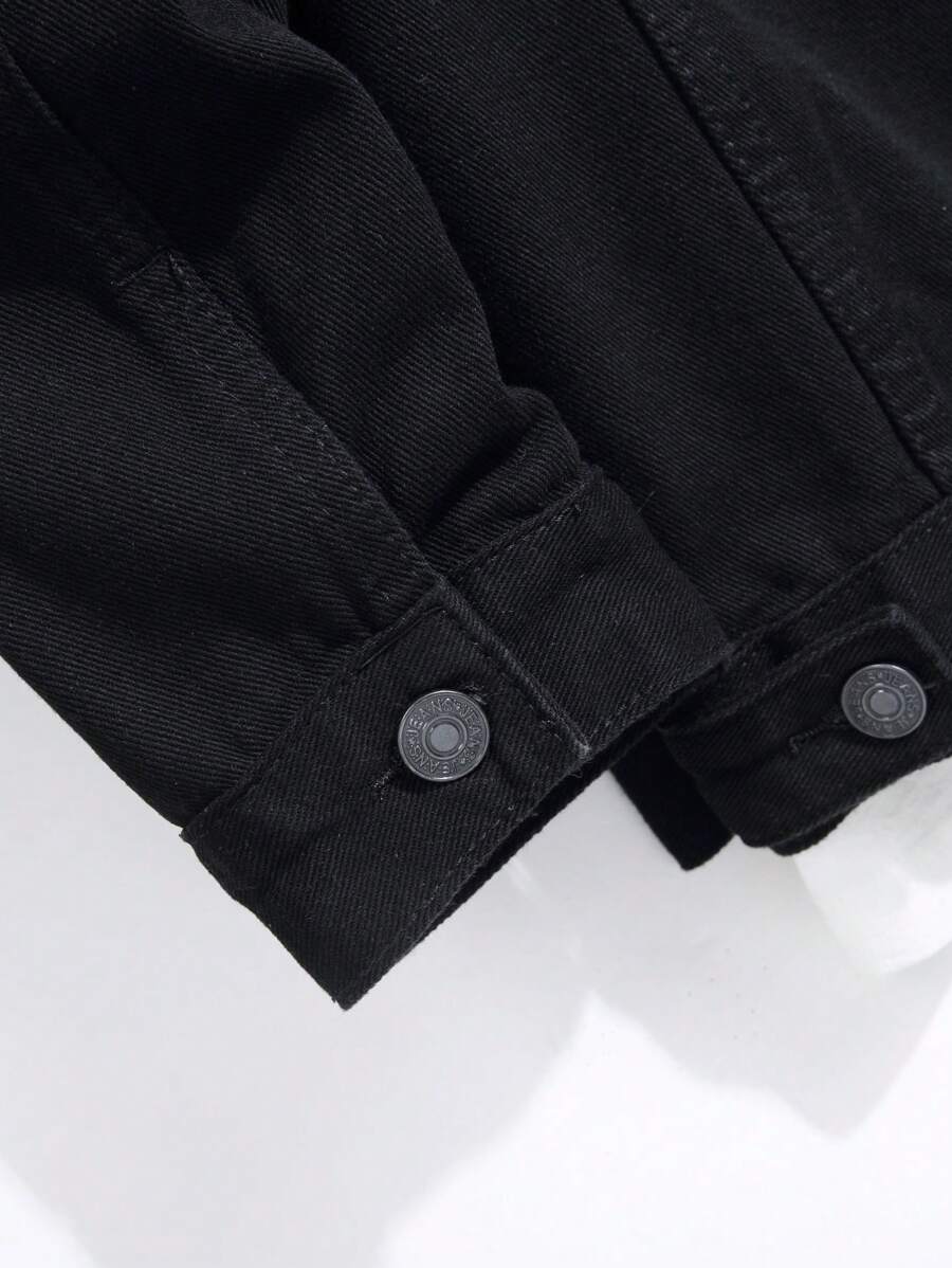 Chemise en jean décontractée à coupe ample et couleur unie pour homme