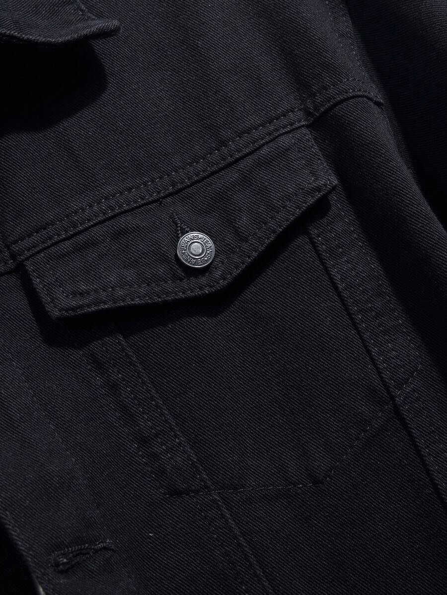 Chemise en jean décontractée à coupe ample et couleur unie pour homme