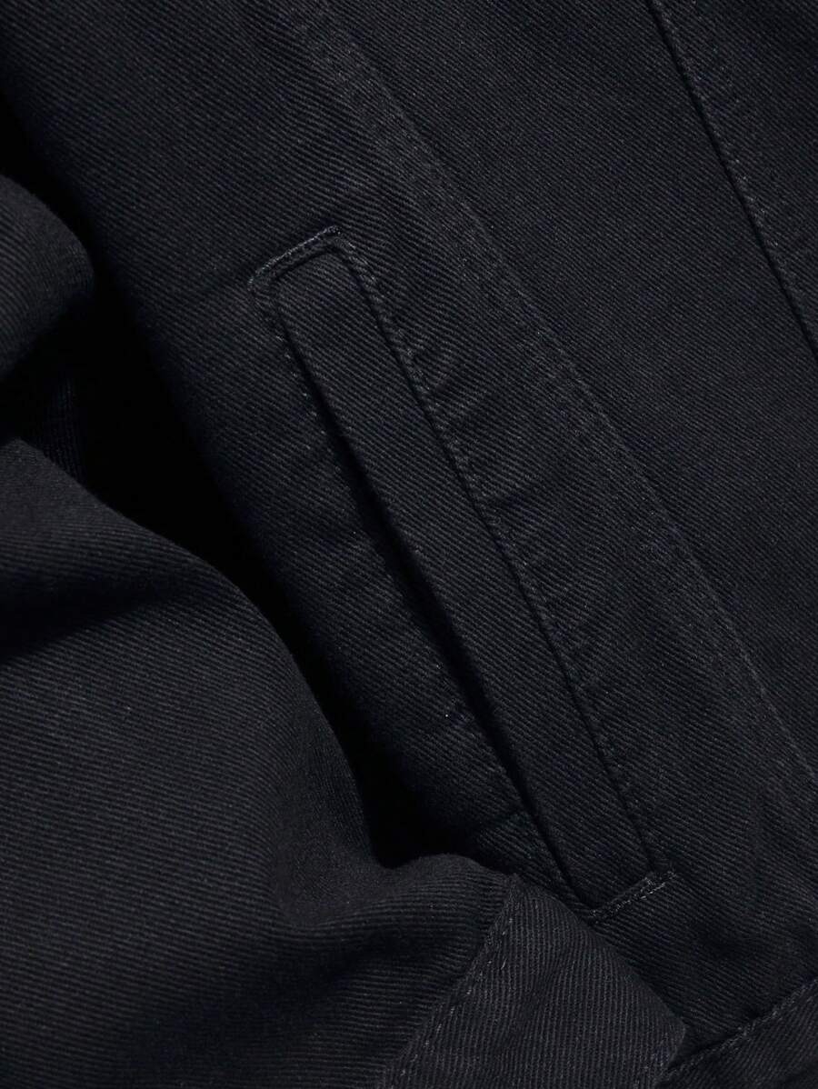 Chemise en jean décontractée à coupe ample et couleur unie pour homme