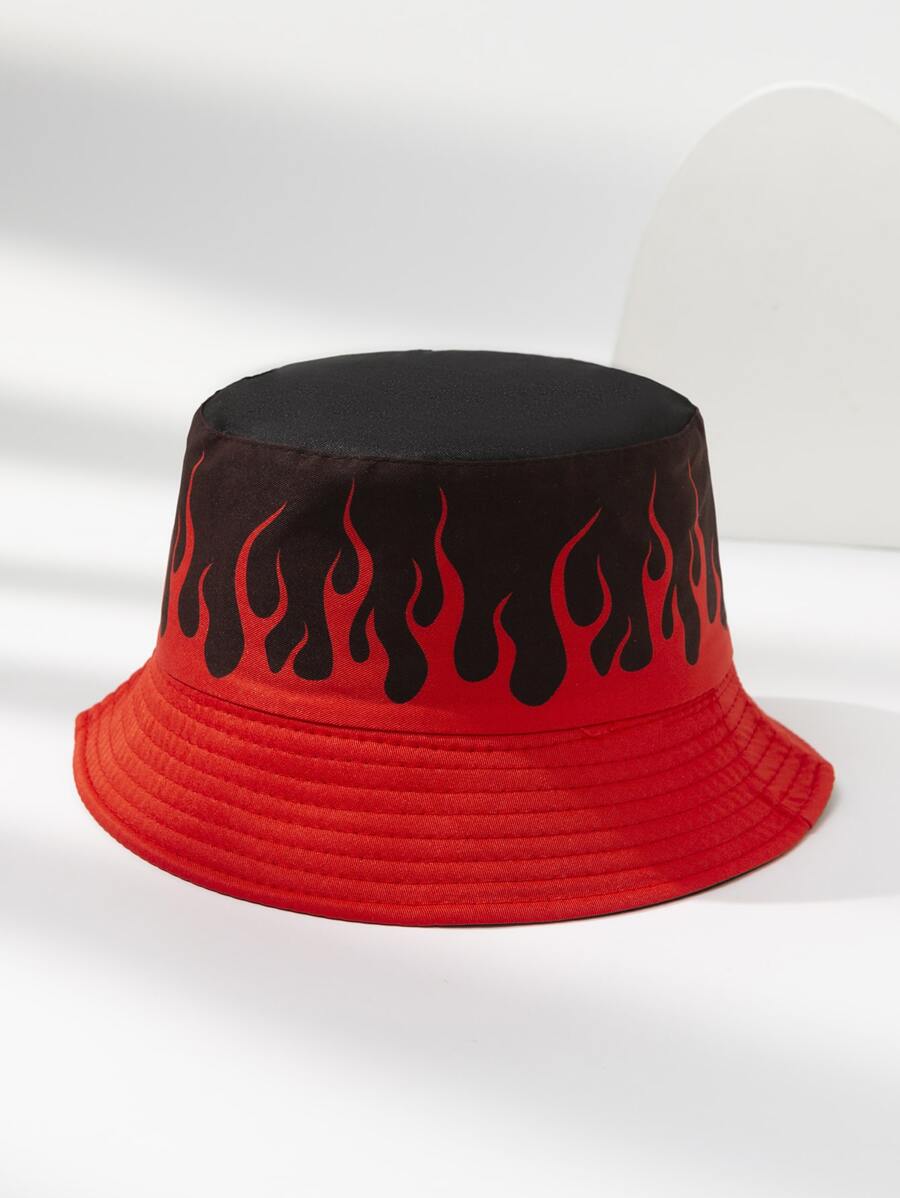 Chapeaux bobs réversible à imprimé flammes pour homme – Léger et résistant au soleil