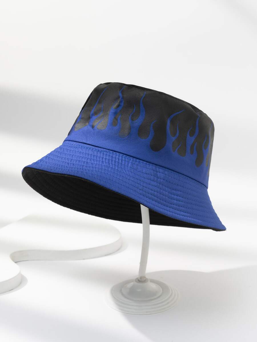 Chapeaux bobs réversible à imprimé flammes pour homme – Léger et résistant au soleil