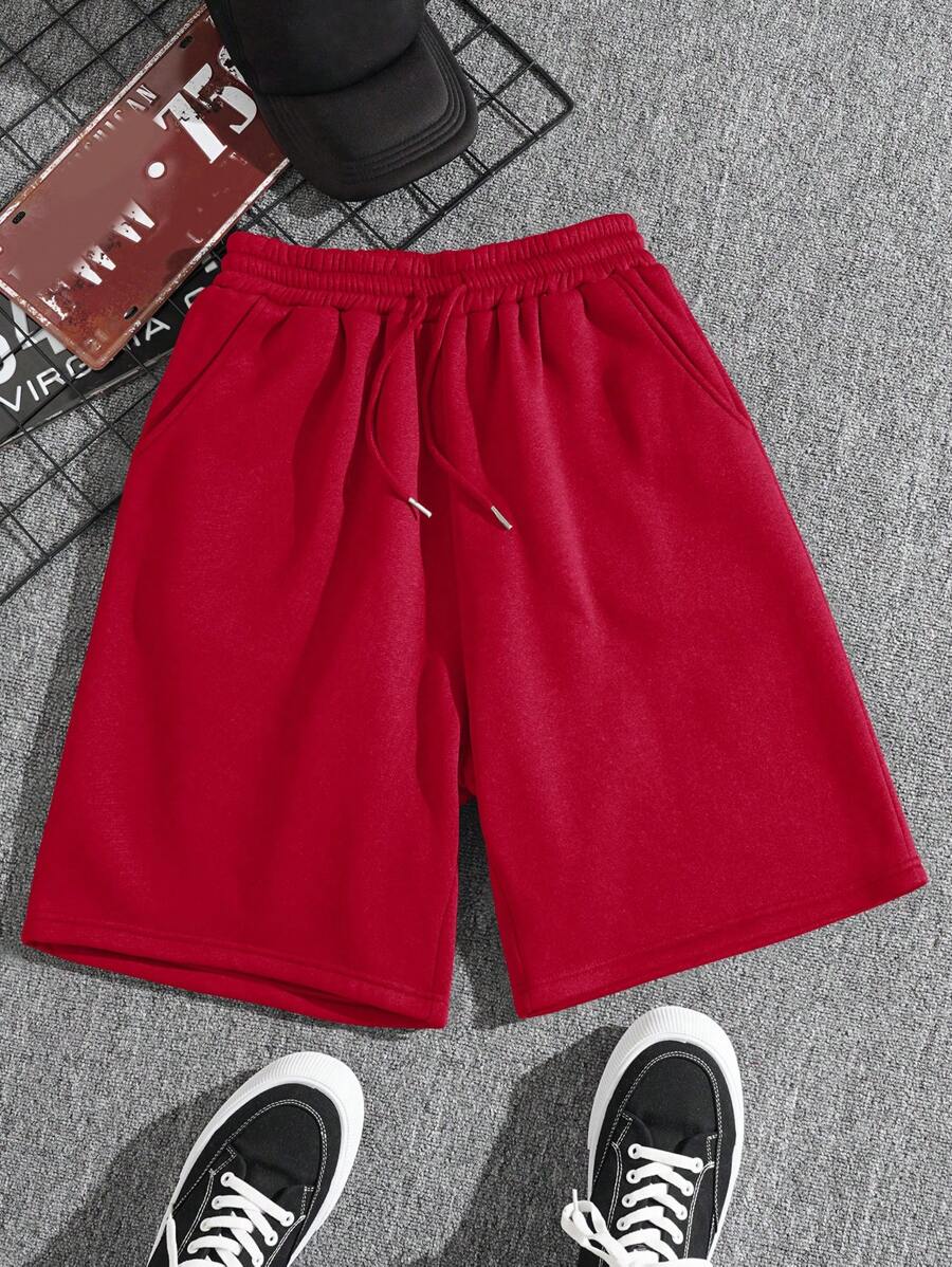 Short décontracté en polaire avec cordon de serrage – Taille élastique pour homme