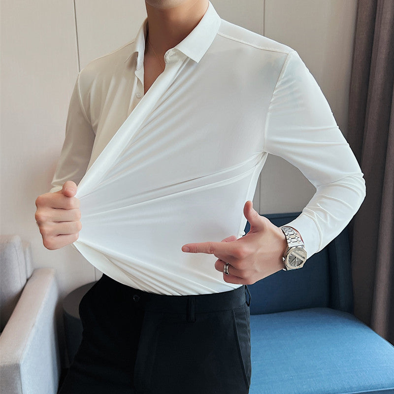 Chemise infroissable en coton mercerisé – Coupe slim pour homme