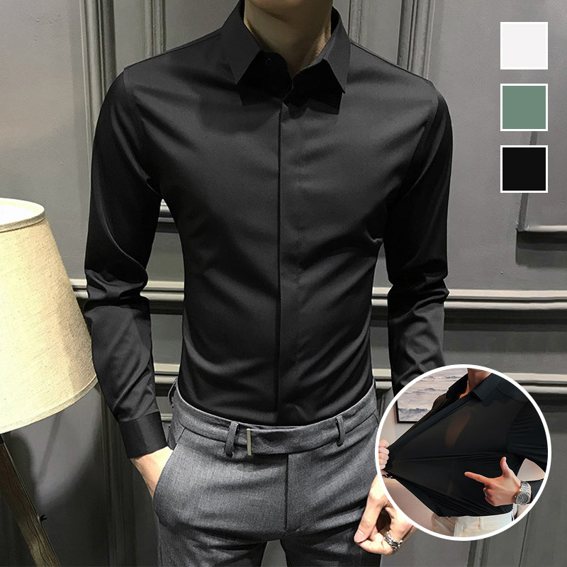Chemise infroissable en coton mercerisé – Coupe slim pour homme
