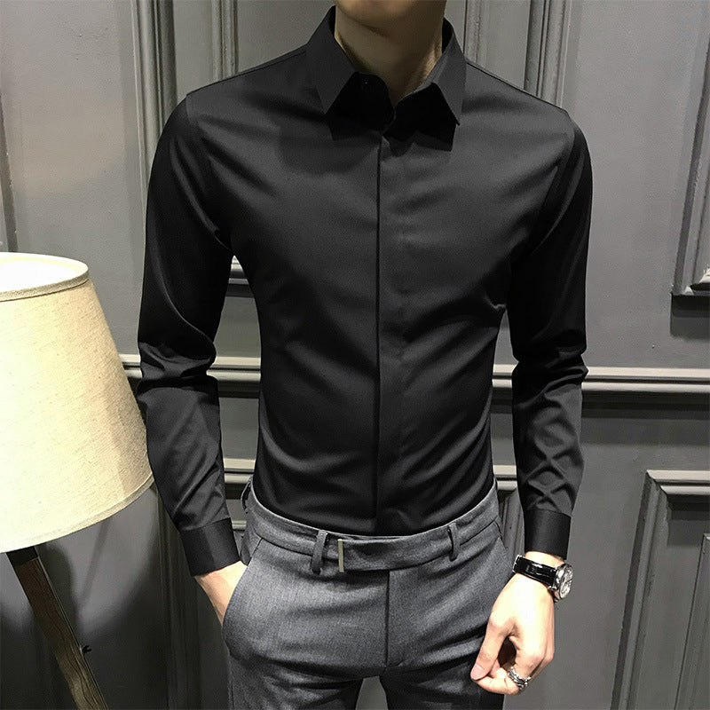Chemise infroissable en coton mercerisé – Coupe slim pour homme