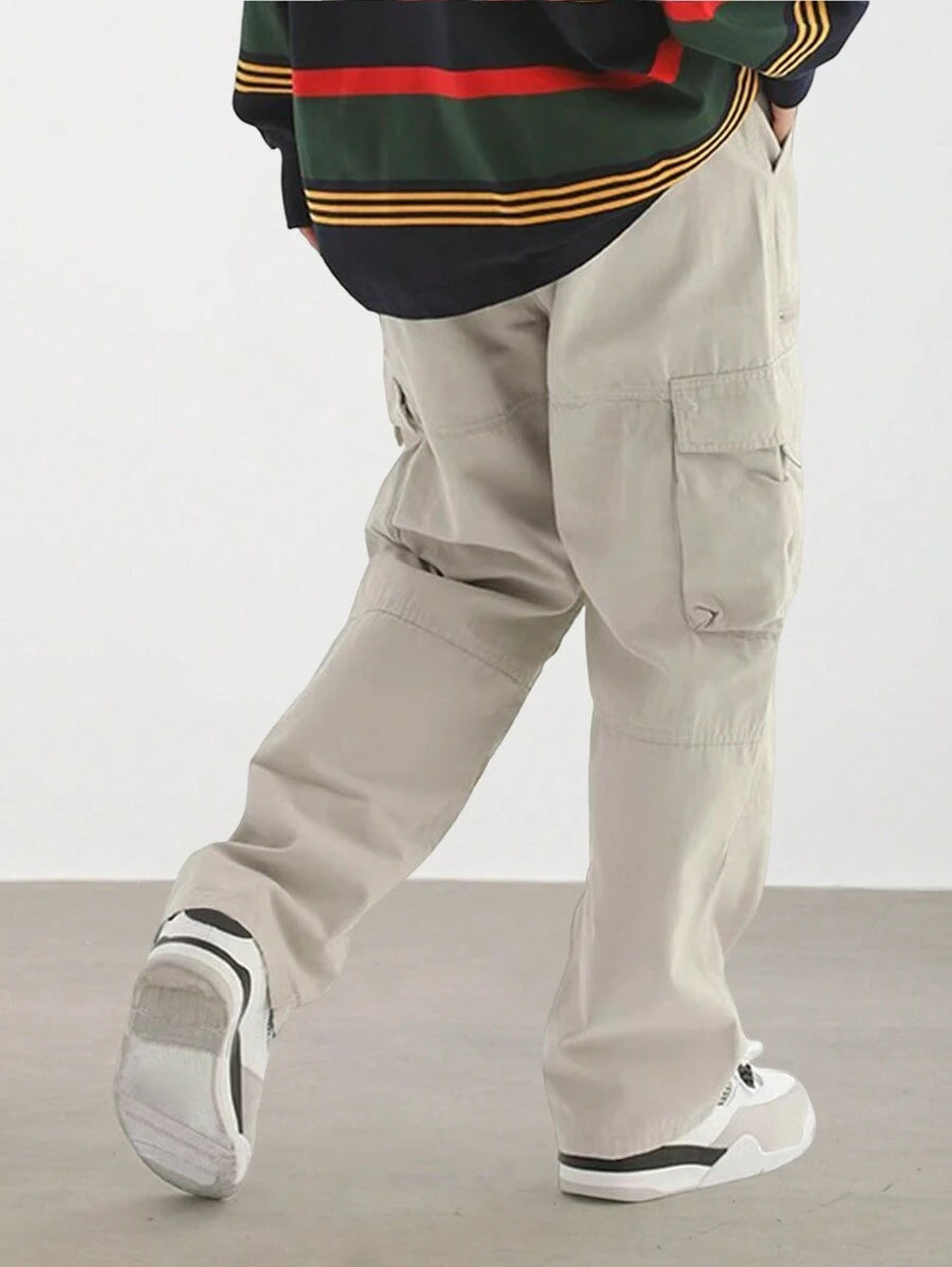 Pantalon cargo homme coupe ample avec poches rabat style décontracté