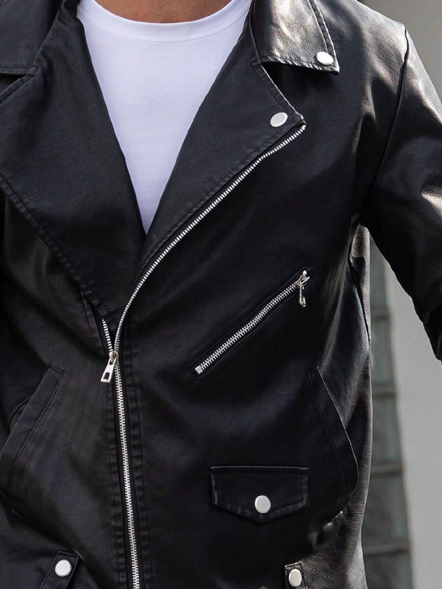 Veste classique en similicuir – Vêtements d'extérieur élégants pour hommes