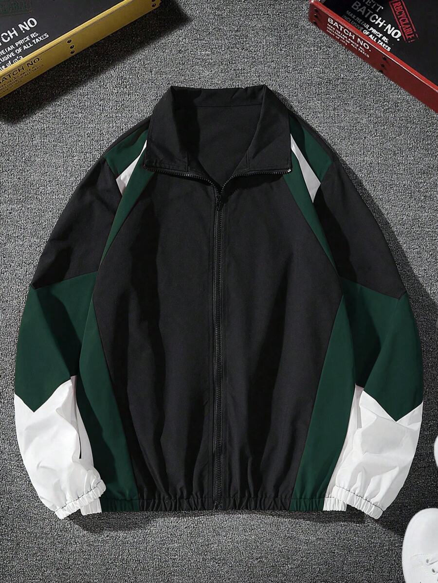 Veste coupe-vent légère avec fermeture éclair sur le devant pour homme