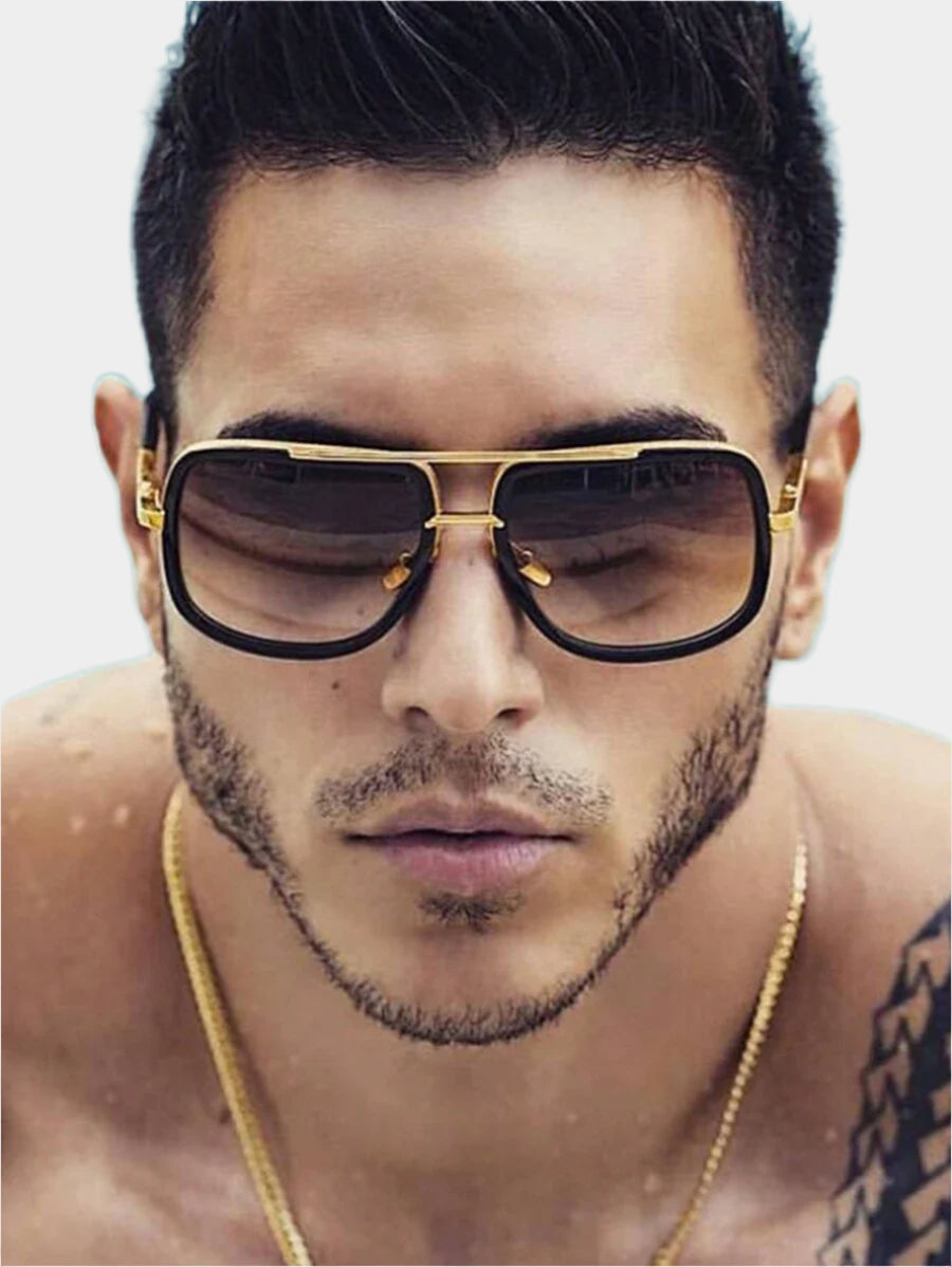 Lunettes de soleil tendance à monture épaisse - Lunettes d'extérieur élégantes