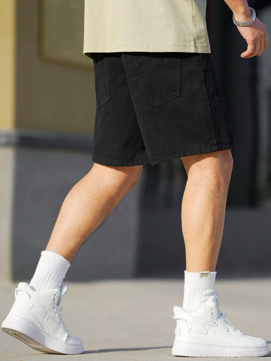 Jean noir style décontracté ample et streetwear tendance pour homme