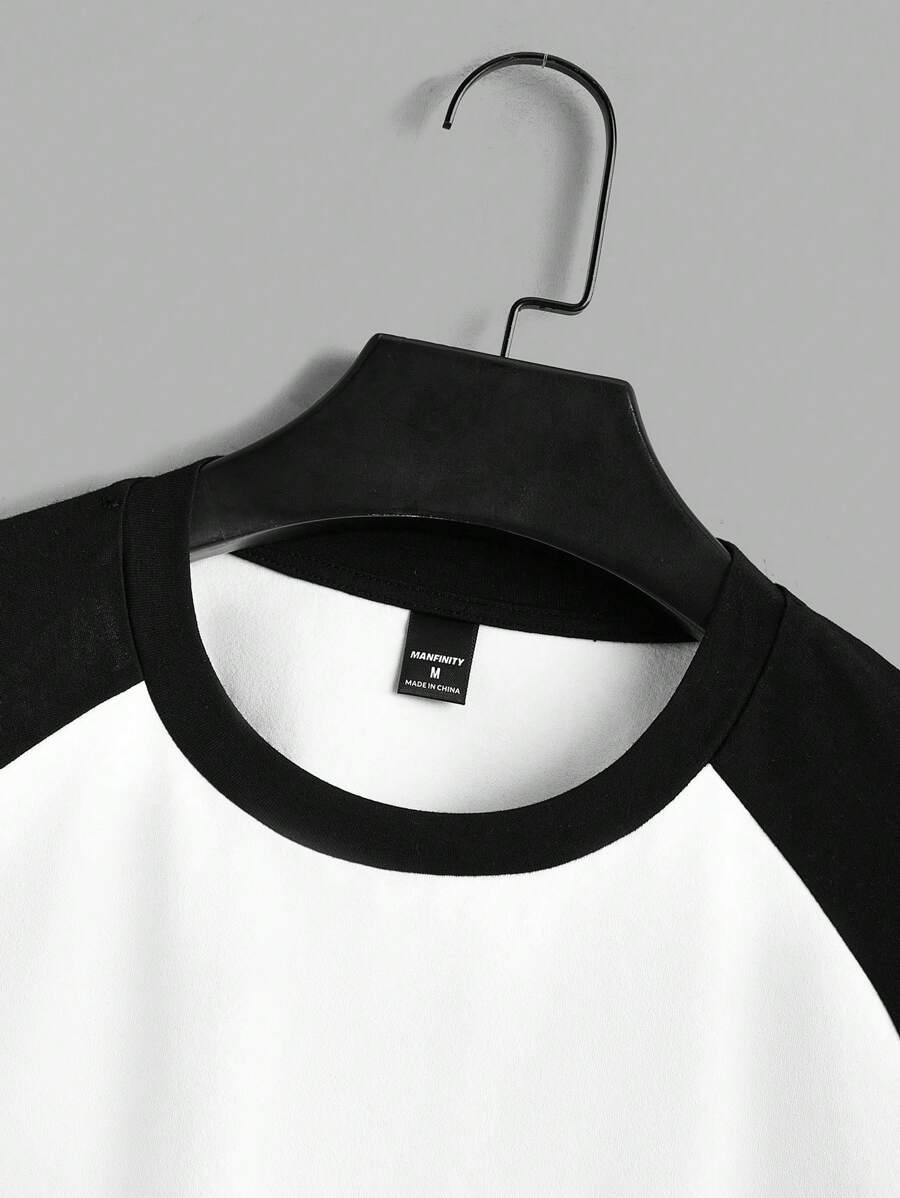 Chemise à col rond manches raglan casual style sport tendance