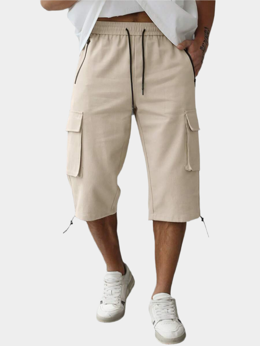 Short cargo décontracté à cordon de serrage pour homme – Utilitaire multi-poches