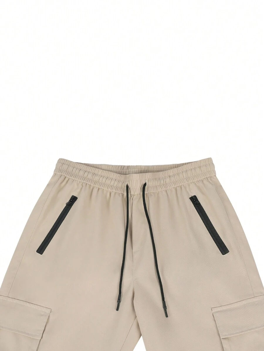 Short cargo décontracté à cordon de serrage pour homme – Utilitaire multi-poches