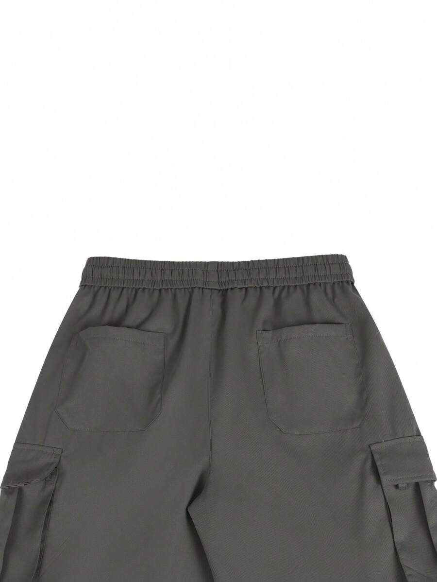 Shorts cargo pour hommes avec taille à cordon de serrage et poches latérales