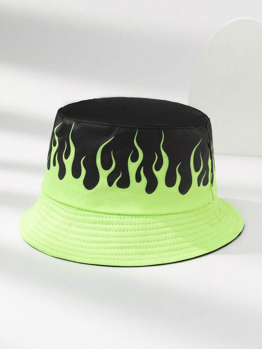 Chapeaux bobs réversible à imprimé flammes pour homme – Léger et résistant au soleil