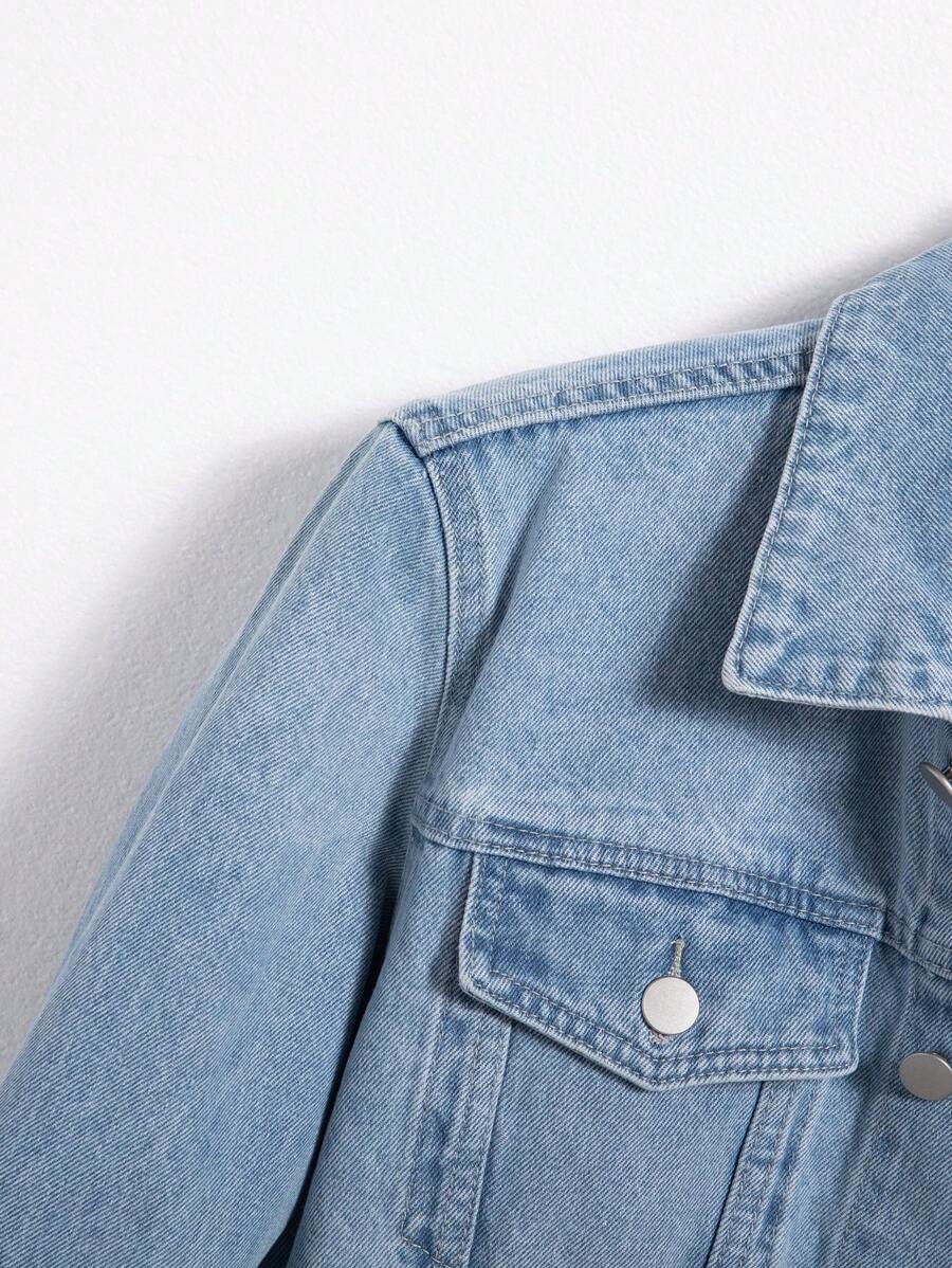 Chemise en jean classique avec poche à rabat et manches longues pour homme
